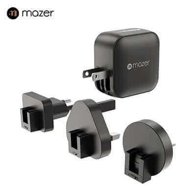 Mazer 70W GaN Wall Charger with Travel Pins (3 Ports) by Corporate Gift Store Singapore