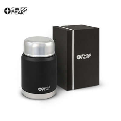 Swiss Peak Elite Copper Vacuum Food Container with packaging, a stylish corporate gift in Singapore.