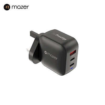 Mazer 70W GaN Wall Charger with Travel Pins (3 Ports) by Corporate Gift Store Singapore