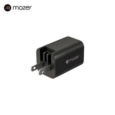 Mazer GaNPrestige 33W GaN Wall Charger with Travel Pins (2 Ports) by Corporate Gift Store Singapore