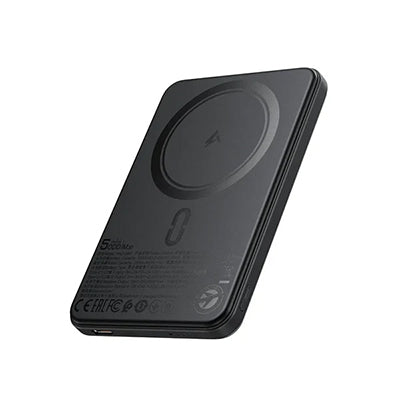 Black reverse side of ACEFAST M30 power bank showing circular magnetic charging area