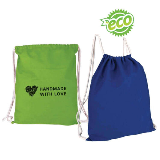 Colourful Canvas Drawstring Backpack by Corporate Gift Store Singapore