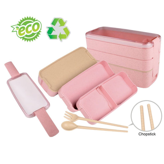 3 tiers Wheat Straw Bento Box by Corporate Gift Store Singapore