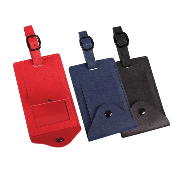 PU Luggage Tag with Button by Corporate Gift Store Singapore