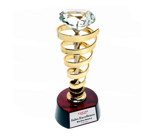 Orro Spin Diamond on Round Wood Base by Corporate Gift Store Singapore