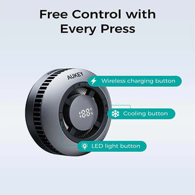 Aukey LC-G10 Qi2 Magnetic Fast Wireless Charging Active Cooling with Magnetic Ring Corporate Gifts Singapore
