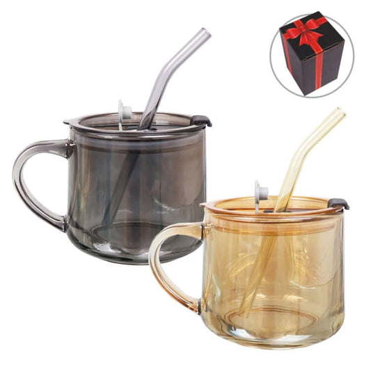 Glass Mug with Straw by Corporate Gift Store Singapore