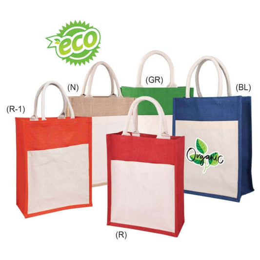 A4 Jute Bag with pocket by Corporate Gift Store Singapore
