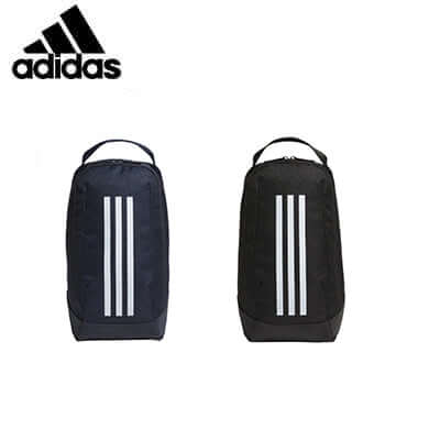 Adidas EP System Shoe bag in black and navy, featuring the iconic three stripes and top handle, perfect for corporate gift.