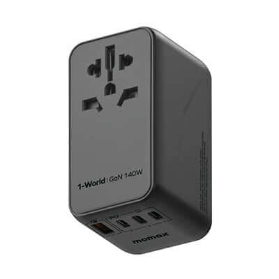 Momax 1-World Universal 4-Port Travel GaN Charger 140W + USB-C Cable by Corporate Gift Store Singapore