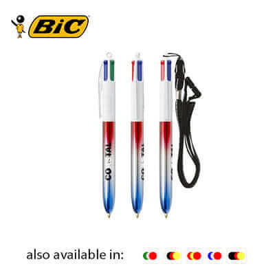 BIC 4 Colours Flags Collection Ballpen + Lanyard Corporate Gift Singapore