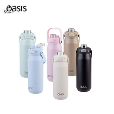 Oasis Ceramic Stainless Steel Triple Wall Capri Quick Release Drink Bottle 750ML by Corporate Gift Store Singapore