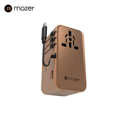 Mazer PD100W GaN Universal Travel Charger With Built-in USB C Cable by Corporate Gift Store Singapore