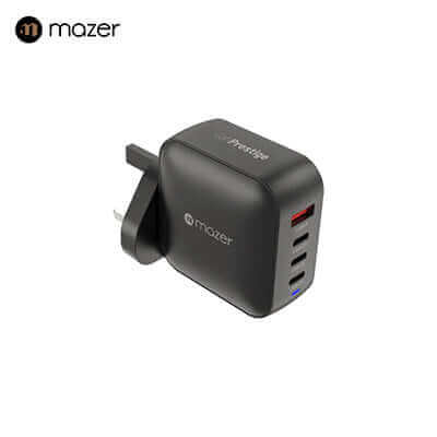 Mazer GaNPrestige 100W Gan Wall Charger with Travel Pins (4 Ports) by Corporate Gift Store Singapore