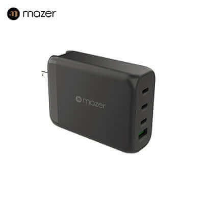 Mazer GaNPrestige 120W GaN Wall Charger with Travel Pins (4 Ports) by Corporate Gift Store Singapore