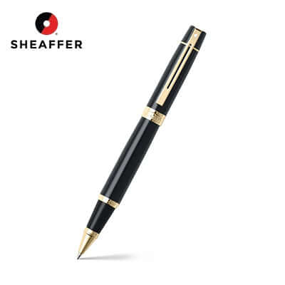 Sheaffer® 300 Glossy Black with Gold Trims Rollerball Pen by Corporate Gift Store Singapore