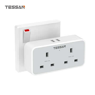 TESSAN Wall Socket Multi Plug Extension with 2 USB Port by Corporate Gift Store Singapore