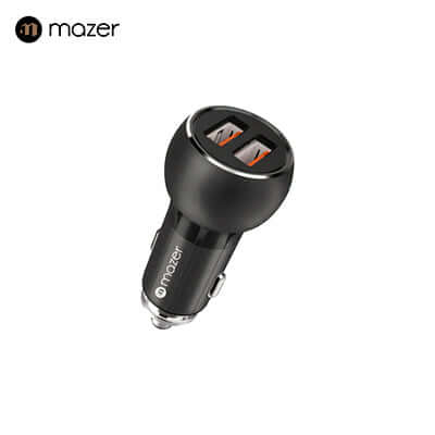 Mazer 36W Dual USB-A Car Charger by Corporate Gift Store Singapore