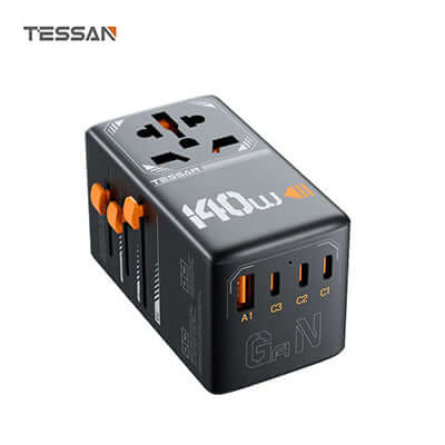 TESSAN 140W Universal Travel Adapter GaN Charger with USB-C & USB Ports by Corporate Gift Store Singapore