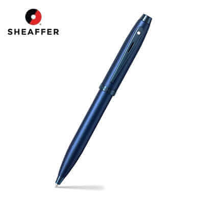 Sheaffer® Satin Blue Ballpoint Pen With PVD Blue Trim by Corporate Gift Store Singapore