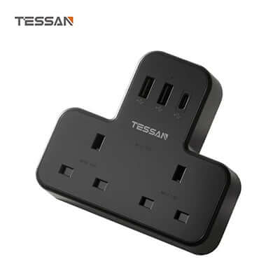 TESSAN Multi Plug Extension Wall Adapter with USB C by Corporate Gift Store Singapore