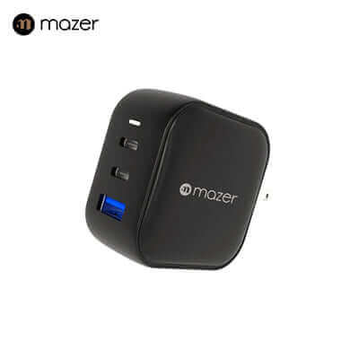 Mazer GaNPrestige 66W GaN Wall Charger with Travel Pins (3 Ports) by Corporate Gift Store Singapore