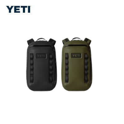 Yeti Cayo™ 15L All-Weather Backpack in black and green, perfect for a corporate gift and outdoor adventures.