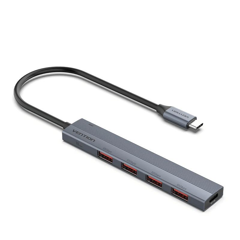 Vention 5-in-1 USB-C Mini Hub with four ports for seamless data transfer and connectivity.