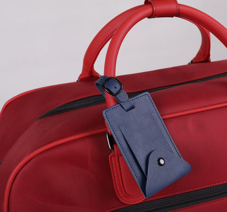 PU Luggage Tag with Button by Corporate Gift Store Singapore