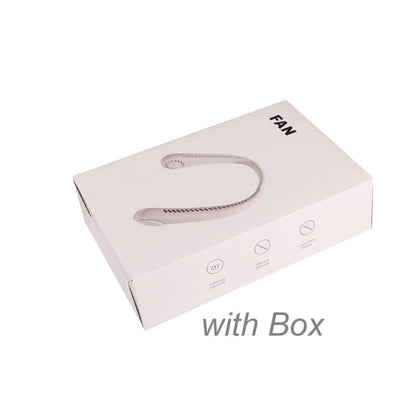 Rectangular neck fan retail box printed with a white U-shaped fan image and the word Fan