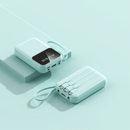 Mini Powerbank 10000mAh with 4 Built-in Cable by Corporate Gift Store Singapore