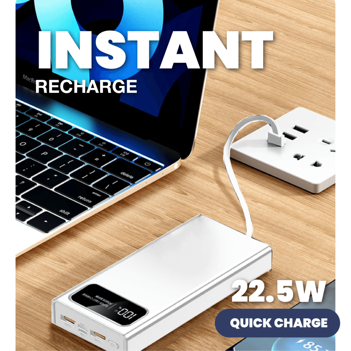 10000mAh PD22.5W Supwer Quick Charge Powerbank with Built-in Cables by Corporate Gift Store Singapore
