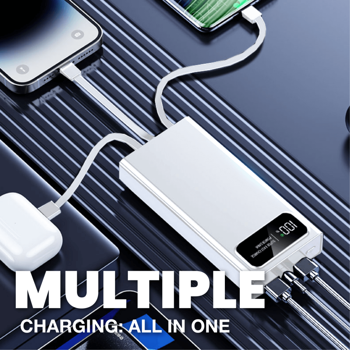 10000mAh PD22.5W Supwer Quick Charge Powerbank with Built-in Cables by Corporate Gift Store Singapore