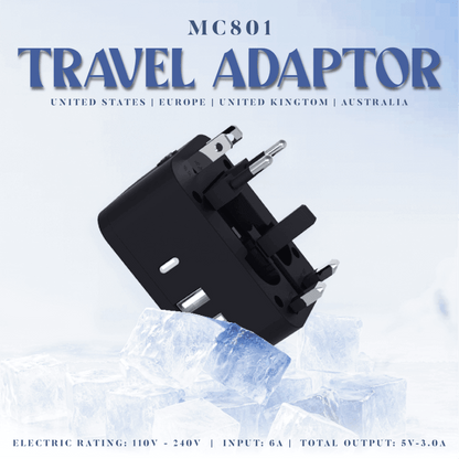 Travel Adaptor With 3.0A Fast Charge by Corporate Gift Store Singapore