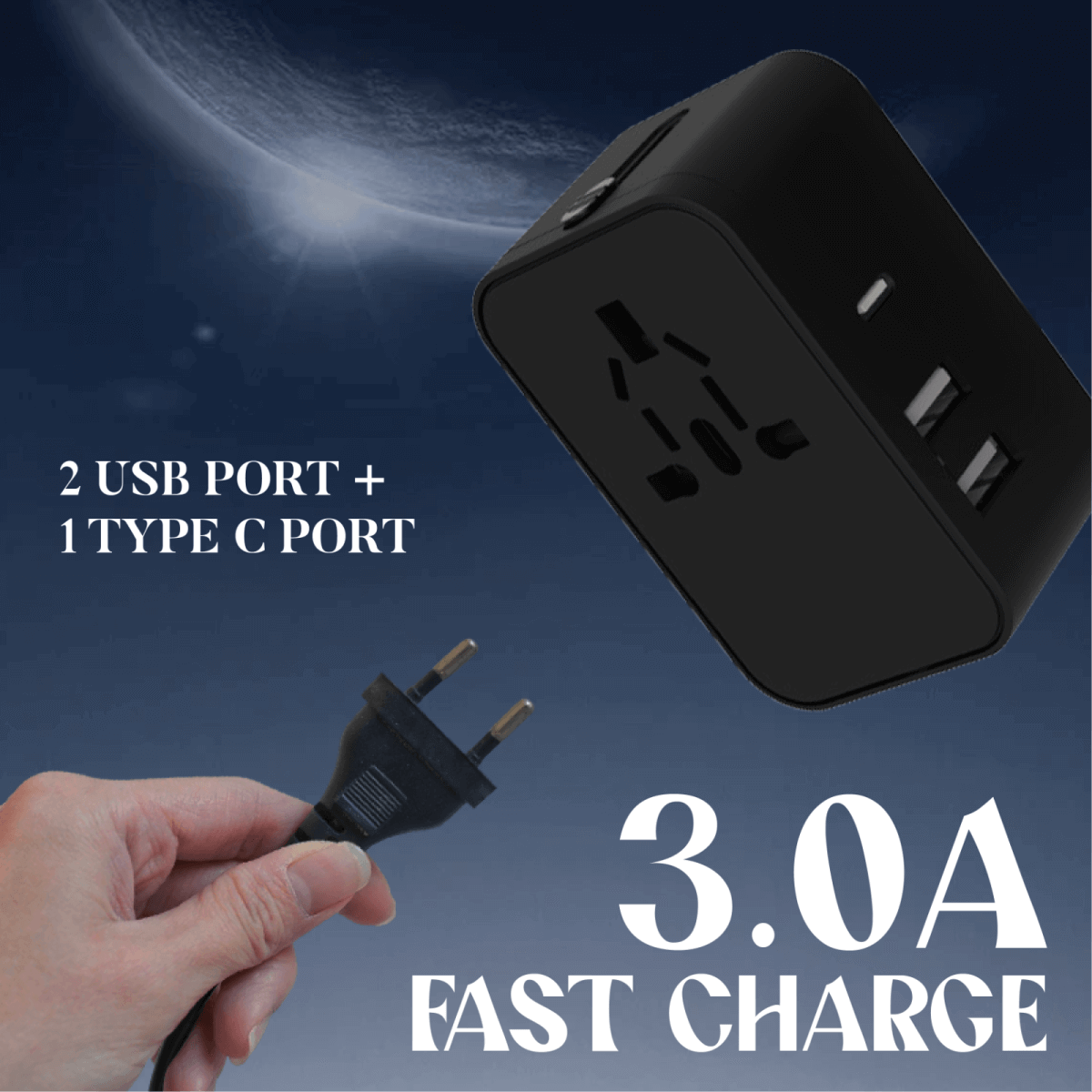 Travel Adaptor With 3.0A Fast Charge by Corporate Gift Store Singapore