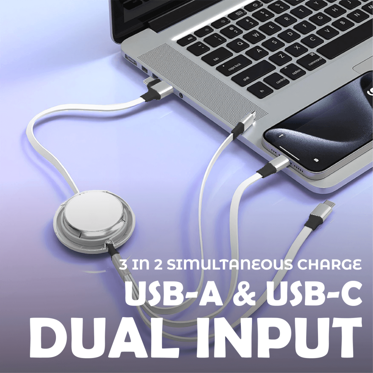 3 IN 2 Quick Charge Cable With Data Transfer by Corporate Gift Store Singapore