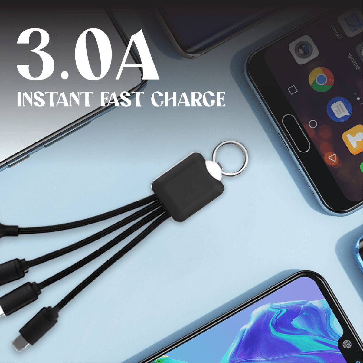 3 in 2 Fast Charging Cable (Rectangular) by Corporate Gift Store Singapore