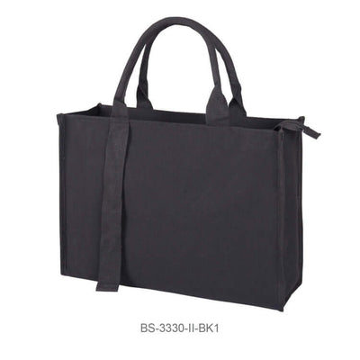 Canvas Tote Bag with Inner Compartment in black color, durable and lightweight for everyday use.