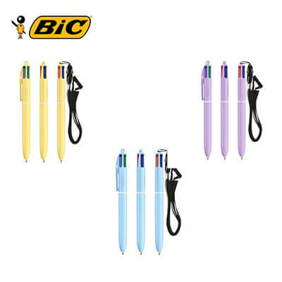 BIC 4 Colours Pastel + Lanyard Ballpen Corporate Gift Singapore