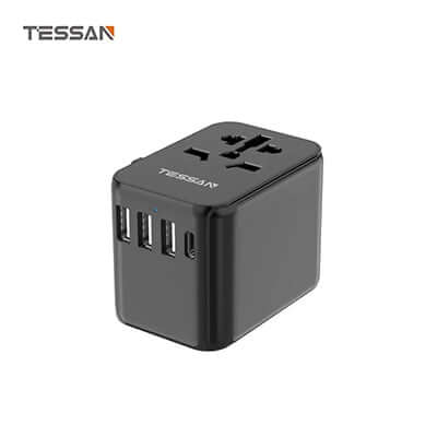 TESSAN 17W Travel Charger with 3 USB and 1 Type C by Corporate Gift Store Singapore