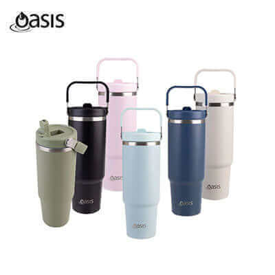 Oasis Stainless Steel Insulated Voyager Carry Tumbler With Sipper Straw 900ML by Corporate Gift Store Singapore