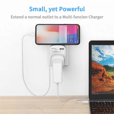 TESSAN USB Plug Adaptor with 2 USB Ports by Corporate Gift Store Singapore