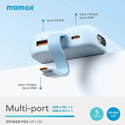 Momax iPower PD5 Power Bank 20000mAh