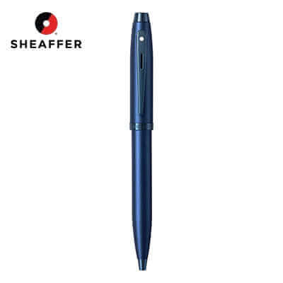 Sheaffer® Satin Blue Ballpoint Pen With PVD Blue Trim by Corporate Gift Store Singapore
