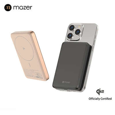 Mazer MagAir21 10,000mAh Ultra Slim Magnetic Wireless Power Bank Qi2 Certified 15W by Corporate Gift Store Singapore
