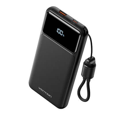 Vention 10000mAh Power Bank with Built-in Cable 22.5W Corporate Gift Singapore