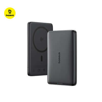 Baseus PicoGo Ultra-Slim Qi2 Magnetic Power Bank 10000mAh 27W in sleek black design, ideal for on-the-go charging.