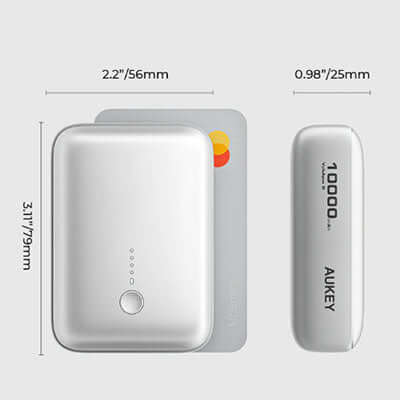 Aukey PB-Y55 Spark Mini 10000mAh Compact Fast Charging Power Bank with 20W PD