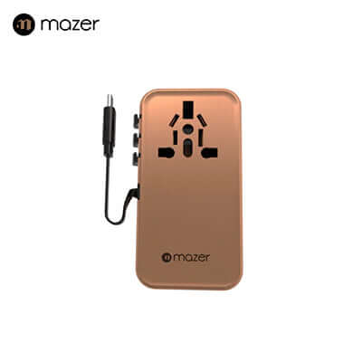 Mazer PD100W GaN Universal Travel Charger With Built-in USB C Cable by Corporate Gift Store Singapore