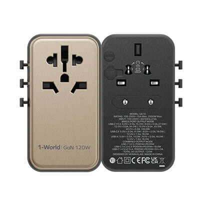 Momax 1-World Universal 4-Port Travel GaN Charger 120W + USB-C Cable by Corporate Gift Store Singapore